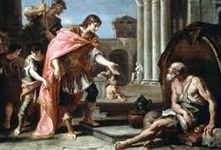 pintura Alexandre Magno e Diogenes, de Sebastiano Ricci
